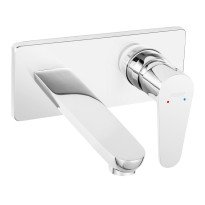 Baterie lavoar Ferro Algeo incastrata cu pipa 18 cm crom