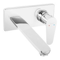Baterie lavoar incastrata Ferro Algeo cu pipa 22 cm crom