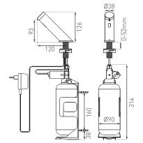 Dozator sapun cu senzor Ferro Mistral Sensor BBB112