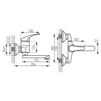 Baterie lavoar Ferro Basic montaj pe perete