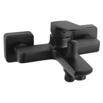 Baterie cada - dus Ferro Vitto Verdeline de perete, negru mat BVI1VLBL