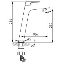 Baterie lavoar inalta Ferro Vitto Verdeline, crom BVI2LVL