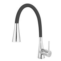 Baterie bucatarie Ferro Zumba II cu pipa flexibila neagra BZA42B