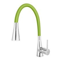 Baterie bucatarie Ferro Zumba II cu pipa flexibila verde BZA42G