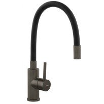 Baterie bucatarie Ferro Zumba Gun Metal cu pipa flexibila BZA4BSSGM