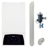 Centrala termica in condensare Motan Condens Plus 100 - 25 kW, kit evacuare inclus, 7 ani garantie, filtru antimagnetita TURBO MAG cadou