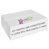 Kit complet montaj aer conditionat 9000 - 12000 BTU, teava 1/4 - 3/8 - fara suporti - 3 metri