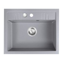 Chiuveta compozit Ferro Mezzo II granit 58x48 cm gri