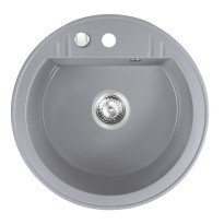 Chiuveta compozit Ferro Mezzo II rotunda 51 cm gri
