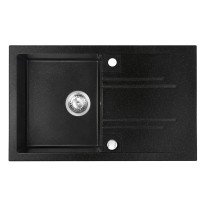 Chiuveta compozit Ferro Mezzo II reversibila 78x48 cm grafit lucios