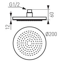 Palarie de dus rotunda Ferro Rondo crom