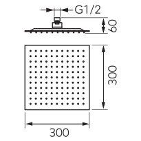 Palarie de dus Ferro Slim 300x300 mm negru mat