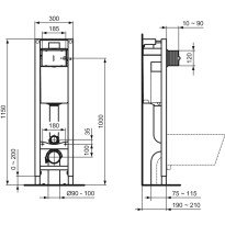 Bazin incastrat pentru WC IDEAL STANDARD Prosys Eco M