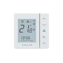 Termostat ambient Salus FC600 cu fir pentru ventiloconvectoare, alb, montaj in doza, 5 ani garantie
