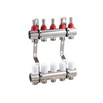 Distribuitor incalzire pardoseala din inox cu debitmetre  6 circuite