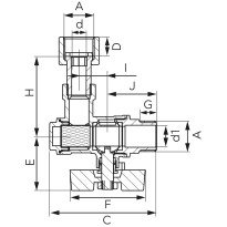 Robinet coltar de trecere cu bila Ferro 1/2 KFMF1SGK