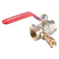 Robinet apa cu bila Ferro F-Power G1/2 cu golire, aerisire manuala si dop KFPW1