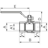 Robinet gaz cu bila Ferro KGN 3/4 interior-interior cu maneta