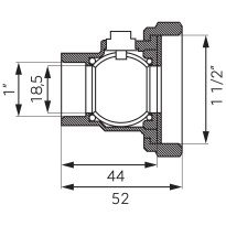 Robinet Ferro cu racord olandez si clapeta de sens pentru pompa 1 1/2”
