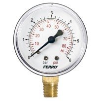 Manometru radial Ferro M6306R, 63 mm, 1/4", 0-6 bar
