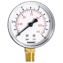 Manometru radial Ferro M6310R, 63 mm, 1/4", 0-10 bar