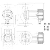 Pompa circulatie IMP-PUMPS NMT SMART 32-40 F cu turatie variabila, 10 bar, 70W, 230V