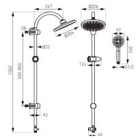 Set de dus dual Ferro Rondo crom fara baterie