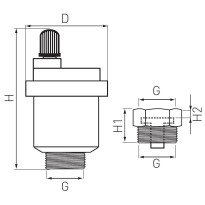Aerisitor automat Ferro O15AS 3/8 cu valva antireflux, alama, galben