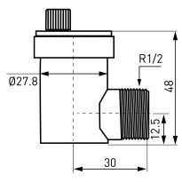 Aerisitor automat Ferro O15ASB2 1/2 cu valva antireflux, iesire laterala