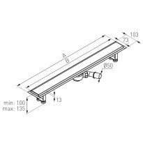 Rigola dus liniara Ferro 70 cm negru