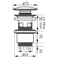 Ventil lavoar Ferro S288PPCB, ceramic, ppr, negru, 1 1/4”