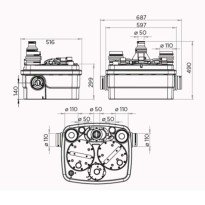 Pompa pentru ape uzate SFA SANIFLO SANICUBIC 2 Classic 2x1500 W