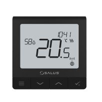 Termostat ambient Salus Quantum SQ610BRF fara fir, compatibil cu sistemul IT600 smart Home - negru, 5 ani garantie