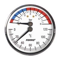 Termomanometru Ferro TM63A, axial, 63 mm x 1/2 inch