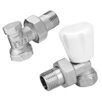 Set robineti radiator tur/retur, coltari 1/2” Ferro ZGB02