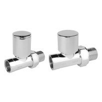 Set robineti radiator decorativi tur/retur drepti, crom Ferro ZGB30CR