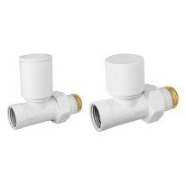 Set robineti radiator decorativi tur/retur drepti, alb Ferro ZGB30WH
