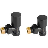 Set robineti radiator decorativi tur/retur coltari, negru Ferro ZGB31BL