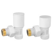 Set robineti radiator decorativi tur/retur coltari, alb Ferro ZGB31WH