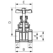 Robinet de trecere cu sertar Ferro 1/2 ZGV01