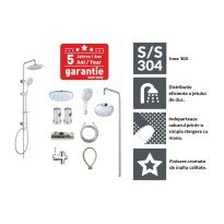 Set de duș Gehler runde ZH501 INOX - 4 funcții