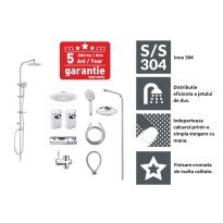 Set de duș Gehler ELLIPTIS ZH507 INOX - 2 functii