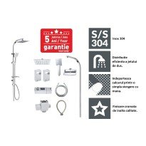 Set de duș Gehler QUADRAT ZH904 INOX Classic