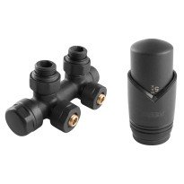Set robinet dublu integrat, termostatic, antracit Ferro ZTD30AT