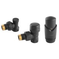 Set robineti radiator decorativi coltari cu cap termostatic, antracit Ferro ZTM31AT