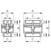 Supapa sens cu arc Ferro ZZ1V 1/2, DN15, cu element inchidere din ABS