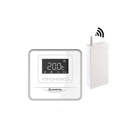 Termostat fara fir programabil Ariston CUBE RF cu receptor EBUS2 Alb