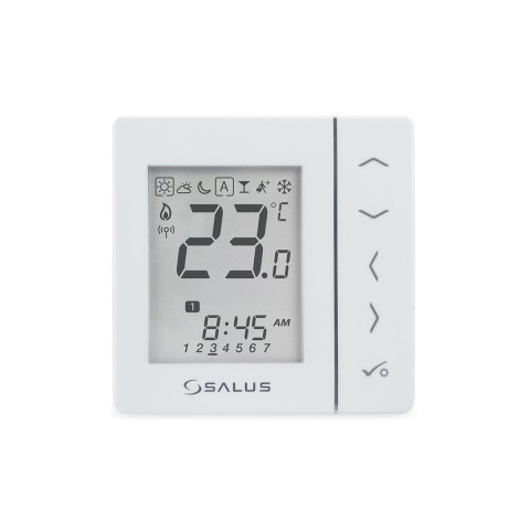 Termostat ambient Salus VS10WRF fara fir, programabil, montaj in doza, 5 ani garantie