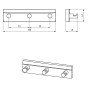 Cuier triplu Ferro Metalia 12 crom