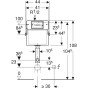 Bazin incastrat pentru WC Geberit Delta 12 cm 6 / 3 litri cu actionare din fata